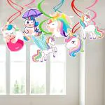 Zyozique 6 Pcs Unicorn Hanging Swirl Decorations-Unicorn Party Decorations-Unicorn Birthday Party Supplies