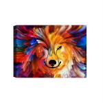 SHASWAT ART Design of Colorful Dog Portrait Canvas Painting for Living Room, Bed Room, Office, Hotels (46cm x 61cm)