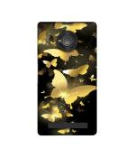 Casotec Golden Butterfly Pattern Design Printed Silicon Soft TPU Back Case Cover for Micromax YU Yuphoria