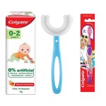 Colgate Enamel Protection Toothpaste for Kids (0-2 years), U-Shaped 360 Oral Teeth Cleaning For 3-12 Years+Colgate Kid's Extra Soft Toothbrush with Tongue Cleaner