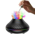 Hasthip Black Humidifier For Room Moisture 7-Color Cool Mist Flame Lighting Effect Aroma Diffuser
