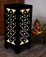 G Gojeeva Brown Table Lamp with Creative Laser Cutting Design