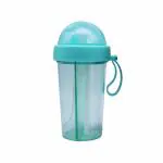 GOKHARIDI 2 in 1 Dual Use Two Straws Water Bottle Drinking Bottle 420ml (Multi Color)