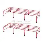 OSE Iron Planter Stand For Indoor Or Outdoor | Flower Pot Stand for Home Garden Or Balcony (RED) (Pack Of 2) (Rectangular)