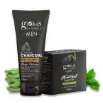 Globus Naturals Charcoal Men Peel Off Mask & Facial Kit Combo, Anti Pollution Formula, For Normal to Oily Skin