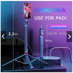 Tech Gear 2200m Extended version bluetooth selfie stick fill light tripod with remote shutter for Android IOS 2023 latest hot