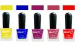 OUR Beauty Multicolor  High Quality Quick Dry Long Lasting Hd Colors Nail Polish Yt14, 40 ml (Set Of 5)