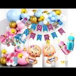 SV Traders Baby Shower Decoration/Godh Bharai Decoration/Mom To Be Photo Props Combo Kit Of 114 Pcs