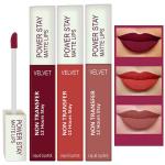 Perpaa Cherry Red, Flirty Red, Visionary Nude Liquid Matte Lipstick (Pack Of 3)