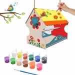 Webby DIY Wooden Build & Paint Hut Shaped Bird House for Kids Toy
