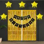 ExperienceSaga Birthday Decoration Combo Kit for Home with Black Happy Birthday Banner