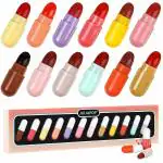 Cute Mini Lipstick Set, Cute Capsule Waterproof Lipstick Long Lasting Mini Capsules Lipstick Finish - Multicolor