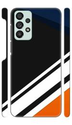 YAPZONE Amazing Black Blue White Orange Colorful Abstract | Designer Printed Hard Back Cover for Samsung Galaxy A52 / A52 5G Premium & Attractive Case for Your Smartphone