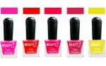 OUR Beauty Multicolor  High Quality Quick Dry Long Lasting Hd Colors Nail Polish Yt55, 40 ml (Set Of 5)