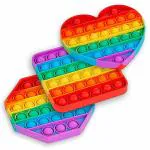 Grest Push Pop it Fidget Toy Game, Bubble Sensory Toy For Kids and Adults ( Xexagone, Square & Heart )