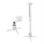 Alexvyan 3 Ft, 24 To 36 Inch Adjustable Projector Ceiling And Wall Mount Kit Bracket Stand With Tilt Option For Projectors (White)
