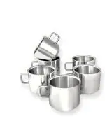 Daraz Pack of 6 Stainless Steel Stainless Steel Tea & Coffee Cup with Latest Stylish Design (Silver, Cup Set)