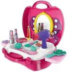 Smartcraft Girls Bring Along Beauty Suitcase Makeup Vanity Toy Set - 21 Pieces