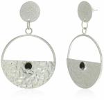 Madame Glass Rose Gold Triangle Stone Metal Earrings