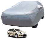 Auto Hub Car Body Cover Compatible with Honda Mobilio with Mirror Pockets, Triple Stitched, Water Resistant Car Cover, Metallic Silver