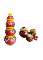 Ganapathi Enterprises Handmade Terracotta Akshaya Kubera Pot Sets