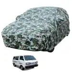 Auto Hub Car Body Cover Compatible with Maruti Omni with Mirror Pockets, Triple Stitched, Water Resistant Car Cover, Forest