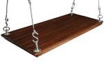 Riyo Moda 5 feet X 2 feet Teak Wood Swing Set in Walnut Brown Finish with Stainless Steel Accessories for Indoor and Balcony