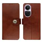 A D Enterprises Manjoor Brown Flip Cover for Oppo Reno 10 Pro 5G| Magnetic Case| Shock Absorbent| Flip Cover Oppo Reno 10 Pro 5G