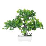 Dekorly Fake Mini Indoor Plants for Office Tabletop Decor, Artificial Plants with White Pot for Indoor Outdoor Home Office Decor