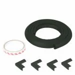 Safe-o-kid Unique High Density L-Shaped 2 Mtr Long 4 Large Edge Guard With 16 Corner Cushions - Black Pack of 4