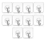 VKR Transparent Stainless Steel Wall Hanging Strong Sticker Sticky Heavy Duty Hooks - Pack of 20