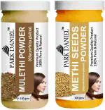 Park Daniel Pure And Natural Mulethi Powder And Methi Powder, 100 G Each (Combo Of 2) |Hair Care|Dandruff Control hair Powder|Healthy Strong Hair Mask