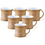 CLAY CRAFT CM-DIAMOND-EBONY-E671 Ceramic Coffee Mug (220 ml, Pack of 6)