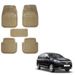 Oshotto Anti Skid Rubber Car Tray Foot Mat Compatible with Renault LODGY (Set of 5, Beige)