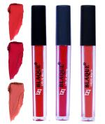 bq BLAQUE Matte Liquid Lip Gloss Combo of 3 Lipstick # 101-109-112 (12 ml, Orangish Red, Dark Pinkish Red, Dark Coral)