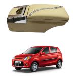 Oshotto PU Leather AR-02 Car Armrest Console Box Compatible with Maruti Suzuki Alto 800 - Beige