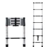 Corvids 2.0m (6.5 ft) Portable & Compact Aluminium Telescopic Ladder, EN 131 certified, 7-steps foldable multipurpose step ladder for home & outdoor use