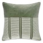 Haus & Kinder Knitted and Embroidered Throw Cushion Cover 16 x 16 inches for Living Room Sofa (Green Velvet)(Pack of 1)