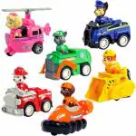 Planet of Toys Superhero Toys Pups Dogs with Vehicles Racer Car for Kids Pup Rescue Team Mission Figure Toy Patrol Characters Toy Set (6PCs)