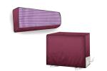 The Furnishing Tree Hitachi Kiyora 1.5 Ton Voilet and Maroon Pin Check PVC Indoor and Outdoor Split AC Cover Set (25.4 x 104.1 x 34.3 cm) (Maroon_No32)