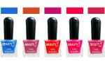 OUR Beauty Multicolor  High Quality Quick Dry Long Lasting Hd Colors Nail Polish Yt46, 40 ml (Set Of 5)