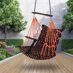 Windson Craft Orange Dott Cotton Foldable And Washable Swing Chair With Safety For 1-5 Years