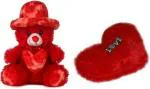 Saubhagye Red Cap I Love Ypu Teddy Bears Soft Toys, size-30 cm for 2 years above (pack of 2)