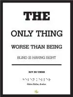 THINKPOT Having Sight But no Vision Helen Keller Black and White Rectangular Paper Poster - 12 x 18 inch
