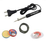 Techdelivers 4 In 1 Electric Soldering Iron Kit With Welding Stick, Wick, Flux, Wire - 8.00 Watts (Set Of 4)