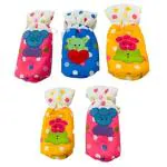 Ineffable Baby Feeding Bottle Cover with Polka Print & Cartoon Patch (Pack of 5)