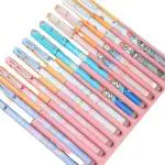 APCATIO Erasable gel pens with attached Magic wipe Eraser | 0.5 mm pen | Cute erasable pens with eraser |Gifts For Students | Office Stationery | Pack of 12 |