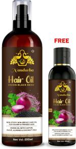 Nandurba Black Seed Onion Hair Oil 200ml with Get Free Onion Hair Oil 50ml (Pack of 2)