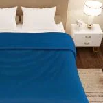 Story@Home Peacock Blue Solid Polyester Double Blanket 230 X 200 cm (MN1509)