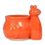 Justoriginals Snail Shape Ceramic Flower Pot(Color: Shiny Orange)